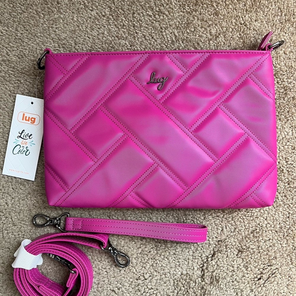 Lug Vibrant Pink Quilted Crossbody Bag